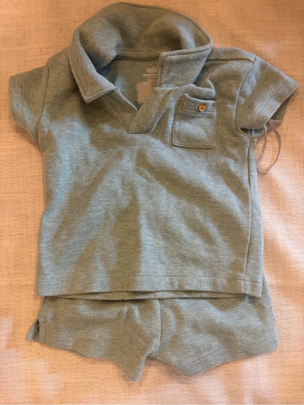Cloud Island Light Blue/Green Polo Set